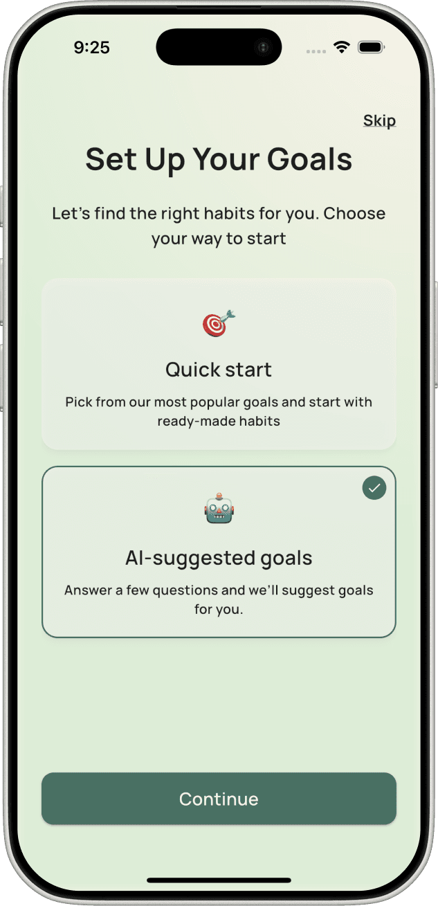 AI-Suggested Goal Setup