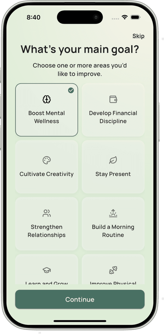 AI-Suggested Goal Setup